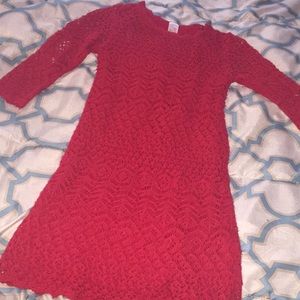 Cat and jack knit girls dress red like new